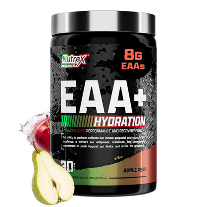 Nutrex Research EAA Hydration | EAAs + BCAA Powder | Muscle Recovery, Strength, Muscle Building, Endurance | 8G Essential Amino Acids + Electrolytes | Strawberry Watermelon 30 Serving
