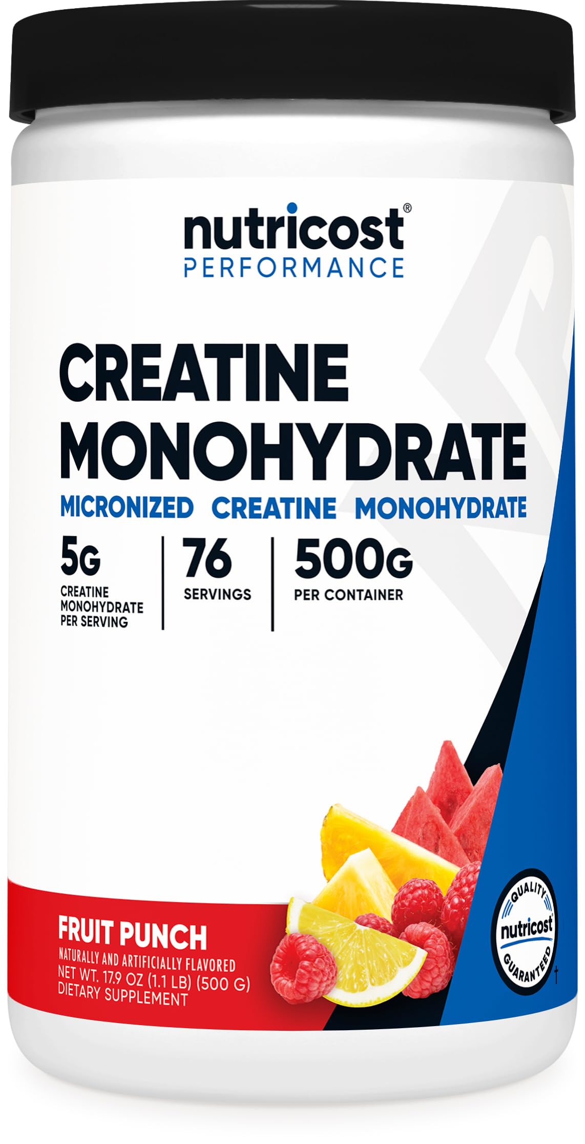 Nutricost Creatine Monohydrate Micronized Powder 500G, 5000mg Per Serv (5g) - 100 Servings, 17.9 Oz