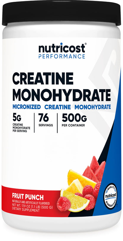 Nutricost Creatine Monohydrate Micronized Powder 500G, 5000mg Per Serv (5g) - 100 Servings, 17.9 Oz