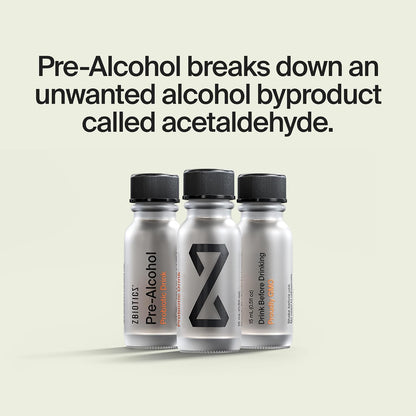 ZBiotics — Feel Better After Drinking, Wake Up Refreshed, Science-Backed, Patented Probiotic, Travel-Friendly, 3-Pack of 0.47 Fl Oz Bottles