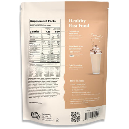 Keto Chow Chocolate Meal Replacement Shake Powder, 21 Meals