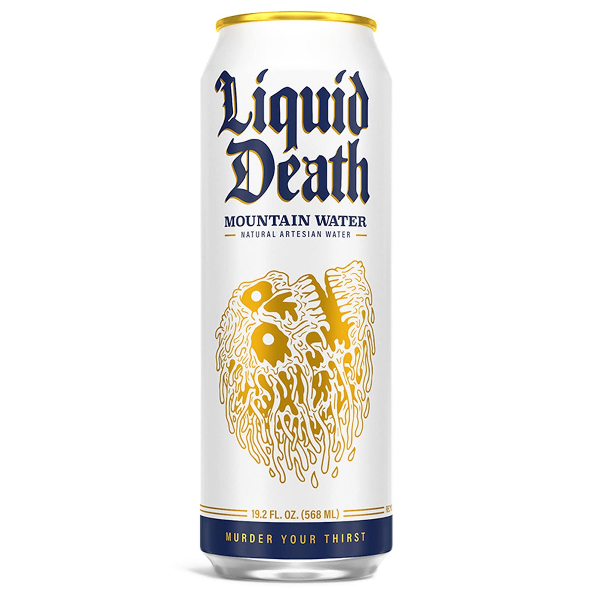 Liquid Death Still Mountain Water, 19.2 oz King Size Cans (8-Pack)
