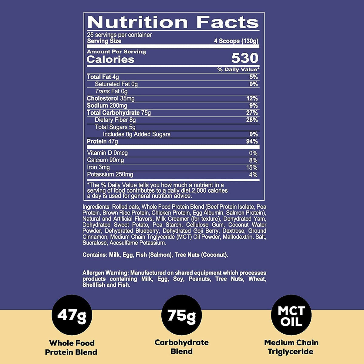 REDCON1 MRE Protein Powder, Blueberry Cobbler - Meal Replacement Protein Blend Made