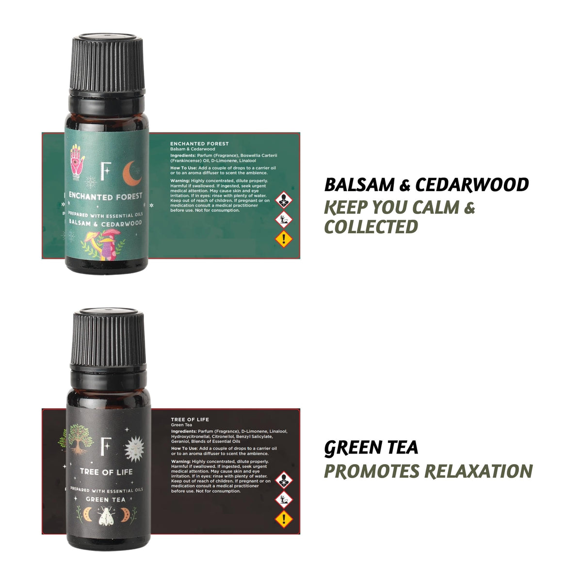 Folkulture Essential Oil Set for Diffuser, Set of 6, Aromatherapy Diffuser Oil Scents for Home