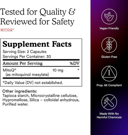 MitoQ Ultimate Antioxidant Bundle: Mitochondria-Targeted and Heart Health Antioxidant Supplements | Supports Cellular Longevity, Cardiovascular Health, Energy, and Healthy Aging (2 x 60 Capsules)