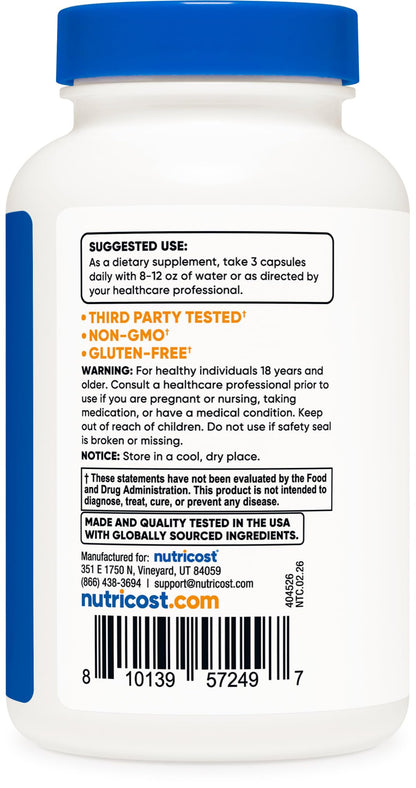 Nutricost Testosterone Support Complex (90 Capsules) -1800mg Per Serving