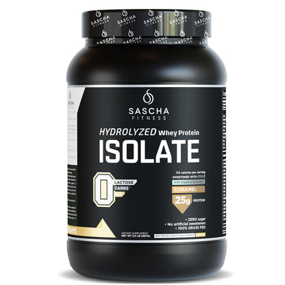 SASCHA FITNESS Hydrolyzed Whey Protein Isolate,100% Grass-Fed (2.11 Pounds) 