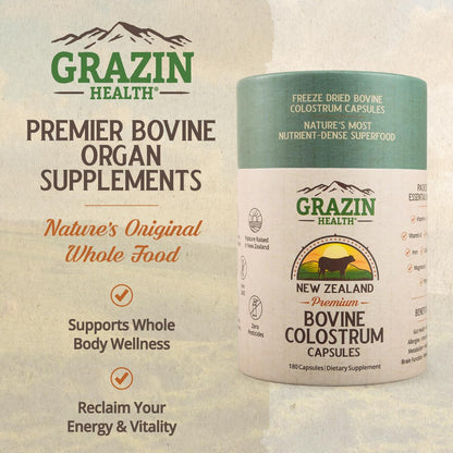 Bovine Organ Complex 3000mg per Serving (30 Servings) | Pancreas, Liver, Spleen, Kidney, Heart (600 Mg per Organ per Capsule) Grass Fed