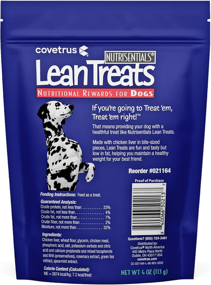 Covetrus Nutrisential Lean Treats for Dogs - Small, Medium & Large Dogs (K9) - Nutritional Low Fat, Bite-Size - Soft Chicken Flavor - Chicken Flavor - 3 Pack - 4oz