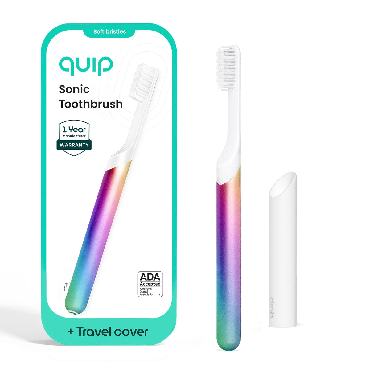 Quip Sonic Electric Toothbrush, Extra Brush Head, Metal Handle, Slate