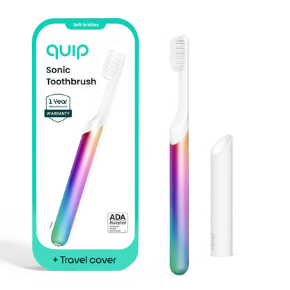Quip Sonic Electric Toothbrush, Extra Brush Head, Metal Handle, Slate