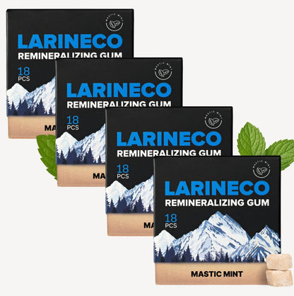 Larineco Remineralizing Gum with Nano Hydroxyapatite & Xylitol – Sugar-Free Xylitol Gum – Plastic-Free, Dye-Free, Aspartame-Free – Natural Base – 36 Pieces, Mastic Mint