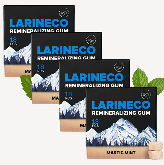 Larineco Remineralizing Gum with Nano Hydroxyapatite & Xylitol – Sugar-Free Xylitol Gum – Plastic-Free, Dye-Free, Aspartame-Free – Natural Base – 36 Pieces, Mastic Mint