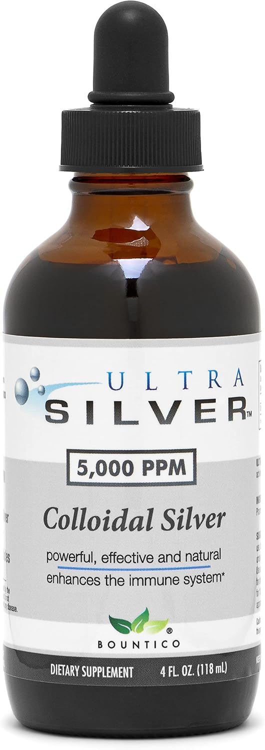 Ultra Silver® Colloidal Silver | 5,000 PPM, 4 Oz (118mL) | Mineral Supplement | True Colloidal Silver - with Dropper