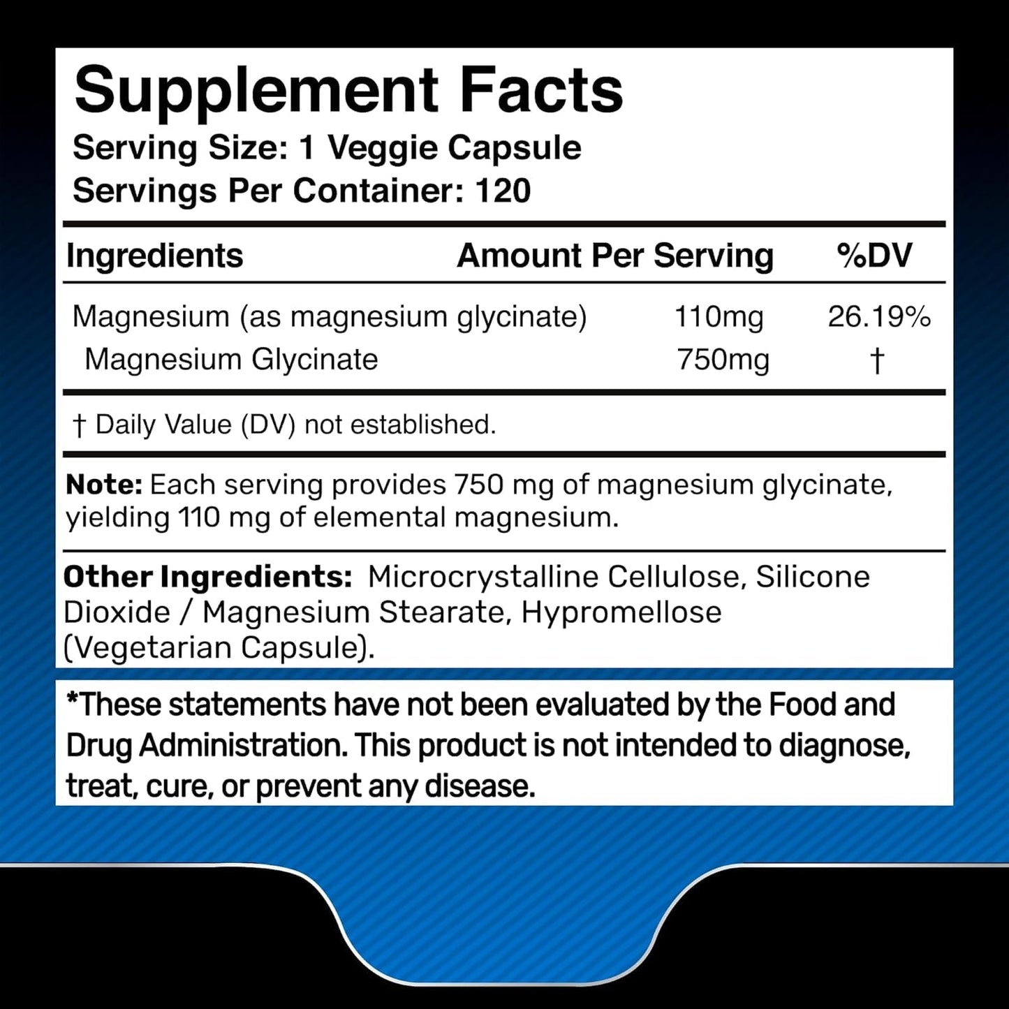 Magnesium Glycinate Capsules - 750mg | 120 Count, Magnesium Supplement for Women and Men - Pure Complex Glicinato De Magnesio, High Absorption, Heart Health, Sleep Supplement - 2 Packs
