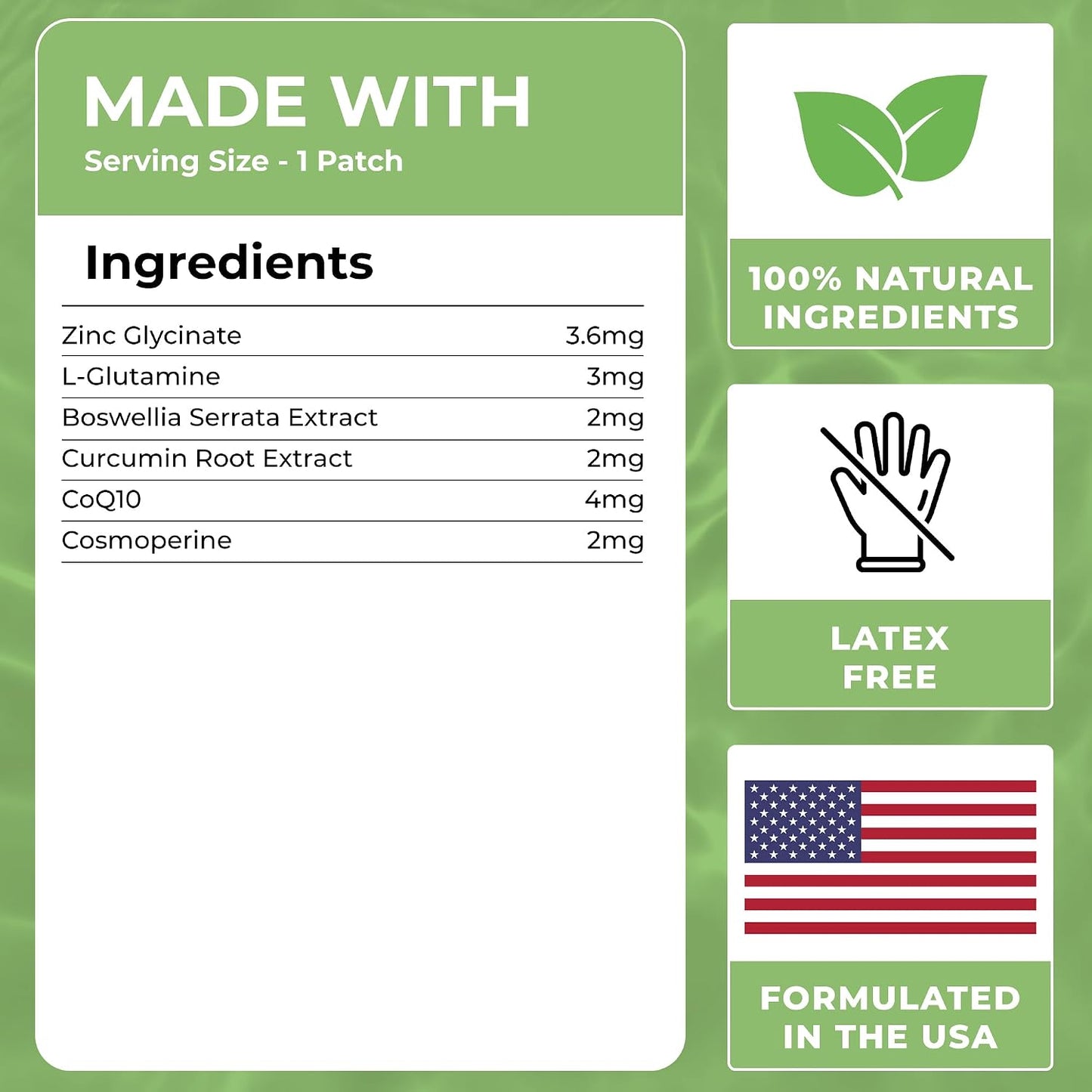 Zinc Patches (Pack of 60) - 100% Natural Patch for Women and Men | With Biotin, Immune & Body Support, Enhanced Formula