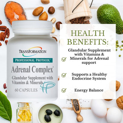 TRANSFORMATION THE GENESIS OF GOOD HEALTH Enzymes Adrenal Complex - 60 Capsules - Synergistic Formulation of Herbs & Vitamins to Support a Healthy Endocrine System