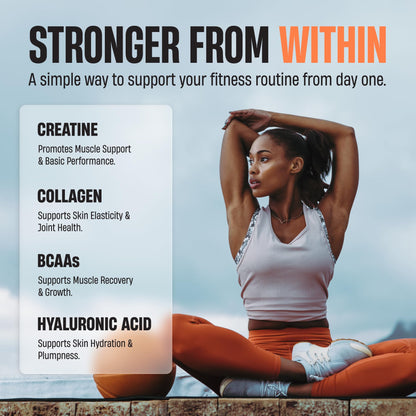 Nutrex Research Creatine for Women Booty & Beauty – Peach Mango | 5g Creatine, 2g Collagen, BCAAs & Hyaluronic Acid for Glutes, Strength & Skin | Gluten Free, 30 Servings