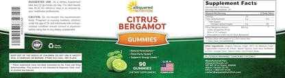 aSquared Nutrition Citrus Bergamot Gummies - Citrus Bergamot Extract Supplement 500mg Per Serving - Pure Gummy Alternative to Capsules & Pills