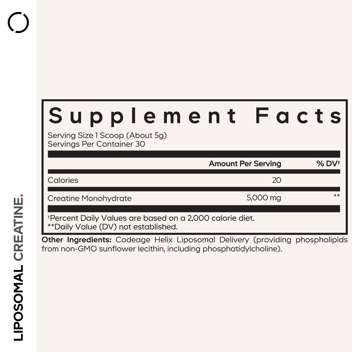 Codeage Liposomal Creatine Powder, 5000mg, Monohydrate, Unflavored, 90 SRV | Liposomal micronized creatine monohydrate, 5 g per serving, unflavored. Three-month supply. Non-GMO.