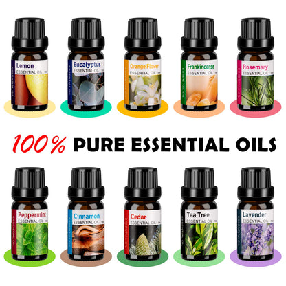 HLS 550ml Aroma Diffusers for Essential Oils Large Room with 10 Essential Oils,Ultrasonic Aromatherapy
