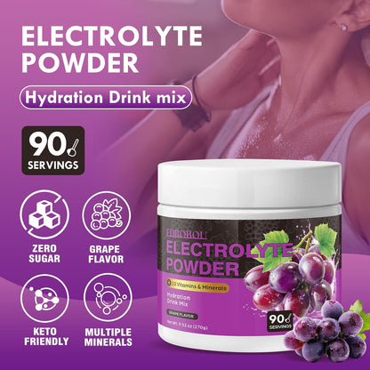 Sugar Free Electrolyte Powder Grape Flavor 90 Servings