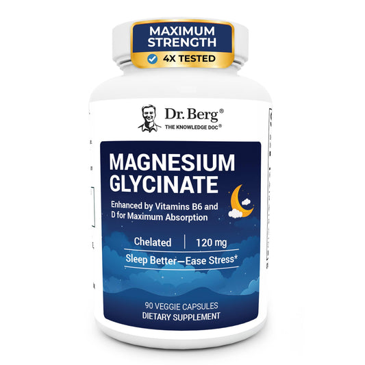 Dr. Berg Magnesium Glycinate 150ct – 4-in-1 Chelated for Muscle, Nerve, Sleep & Stress Support*– w/ D3, B6 & Zinc – 4X Lab-Tested – No Fillers – Formulated in USA, GMP-Certified