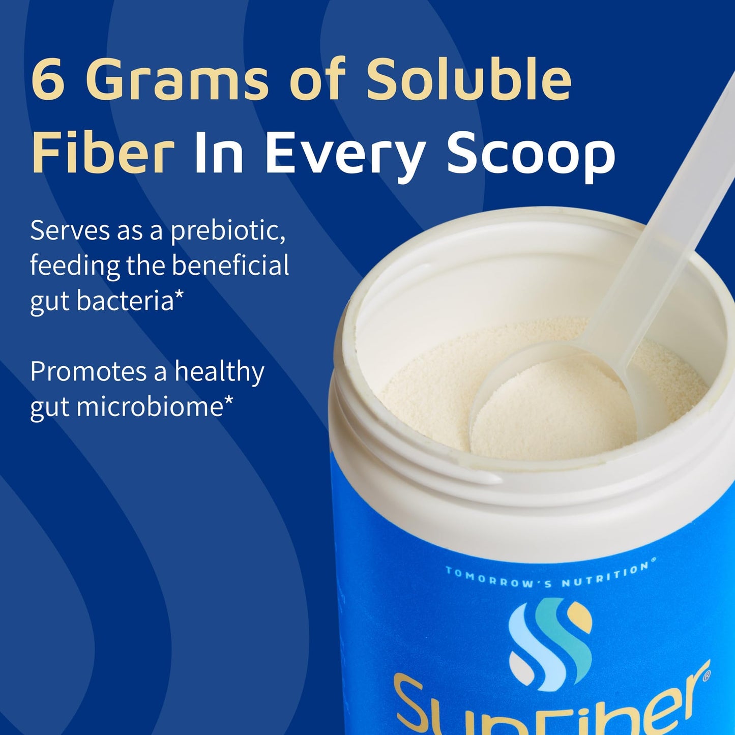 Tomorrow's Nutrition, Sunfiber, Prebiotic Fiber Supplement for Digestive Health, GLP-1 Friendly, Low FODMAP, Gluten-Free, Unflavored, 30 Servings