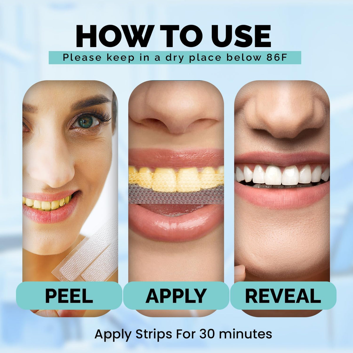Ollie Transformation Kit Whitening Strips with Hydroxyapatite, 28 Count