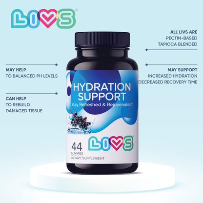 LIVS Hydration Support - Hydration Gummies, Electrolyte Supplements, Post Workout Recovery