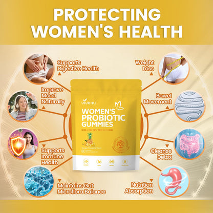VivoNu Pineapple Gummies for Women Ph, Women Probiotic Gummies, Feminine Balance Gummy, Mango Pineapple Viginal Probiotics for Woman Vaginigal Health, Yeast Ph Balance