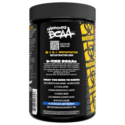 Mutant Hardcore BCAA - Pre, Intra or Post Workout – BCAA Next Level branched-Chain Amino Acids Supplement – Hydration + Recovery - 30 Serving - Blue Raspberry