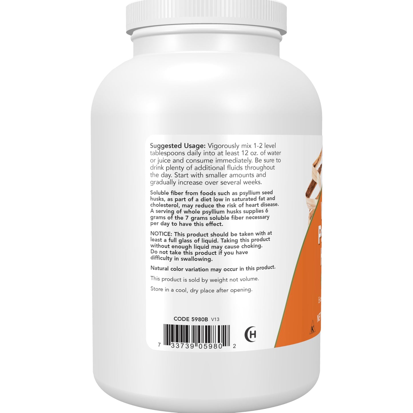 NOW Foods Supplements, Whole Psyllium Husks, Non-GMO Project Verified, Soluble Fiber, 24-Ounce
