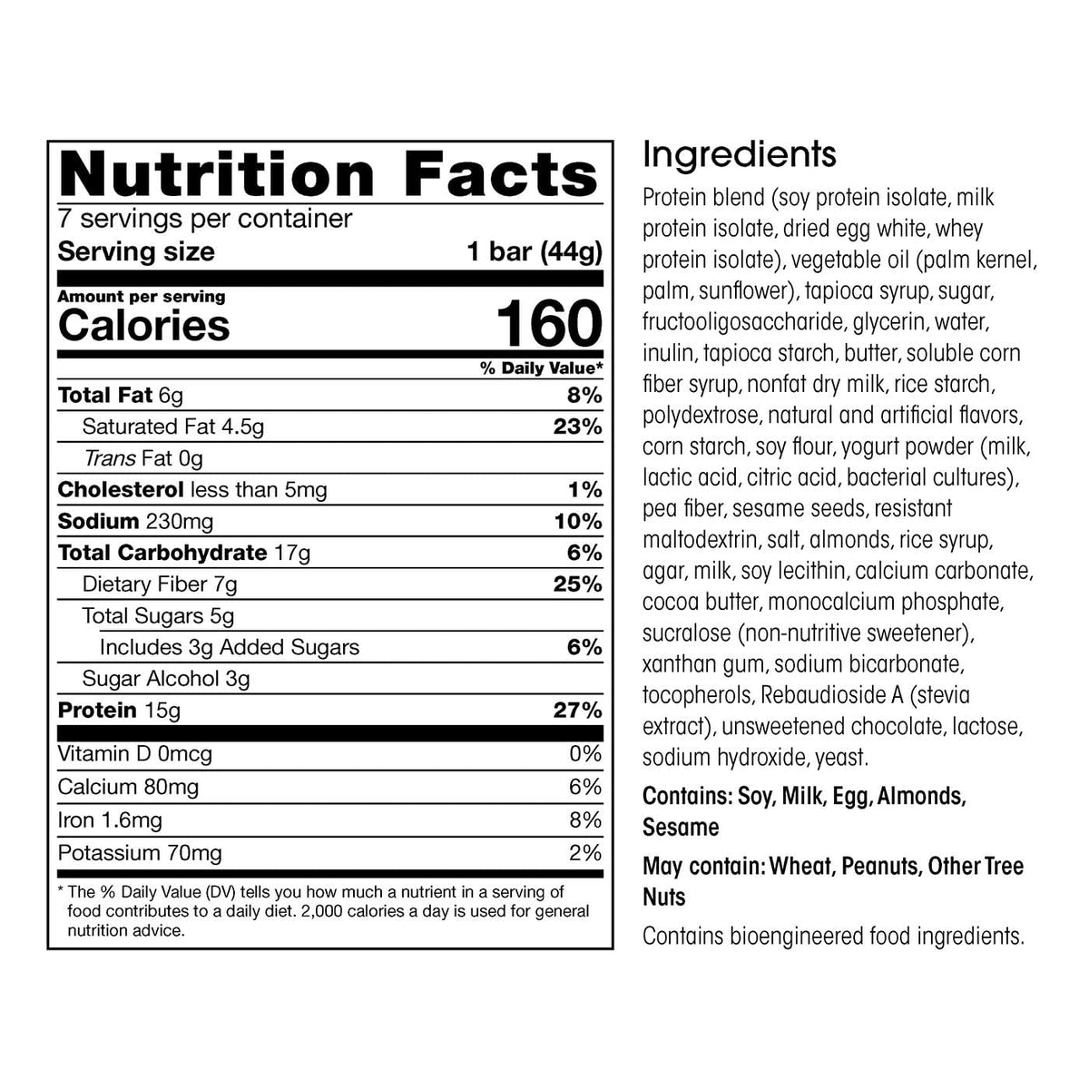WonderSlim Protein & Fiber Bar, Salted Toffee Pretzel, 15g Protein, 7g Fiber, Gluten Free