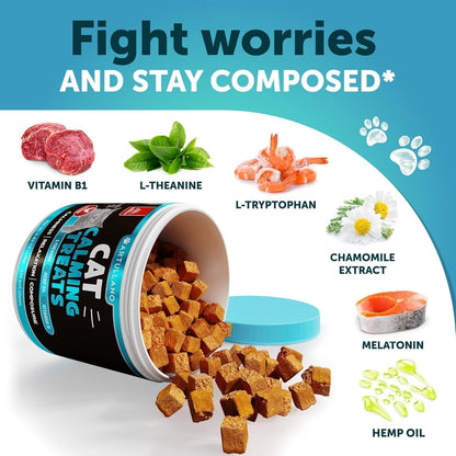 L-Lysine for Cats - Lysine Powder Supplement - 900mg/serving - Immune Support for Cats & Kittens - Sneezing, Runny Nose, Squinting, Watery Eyes, Cold, Eye Function, Respiratory Health - with Taurine
