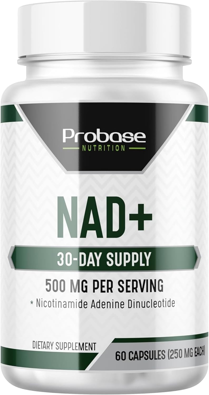 Probase Nutrition NAD Supplement 500mg High Potency 30 Day Supply NAD Maximizer Similar to Nicotinamide Riboside Vegan Non GMO Third Party Tested