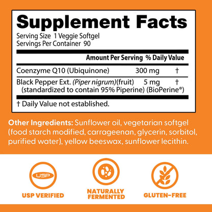 Doctor's Best High Absorption CoQ10 200mg with BioPerine Supplement - Coenzyme Q10 Caps for Heart Health & Antioxidant Support, CoQ10 200 mg for Women & Men, Non GMO - 60 Veg Capsules