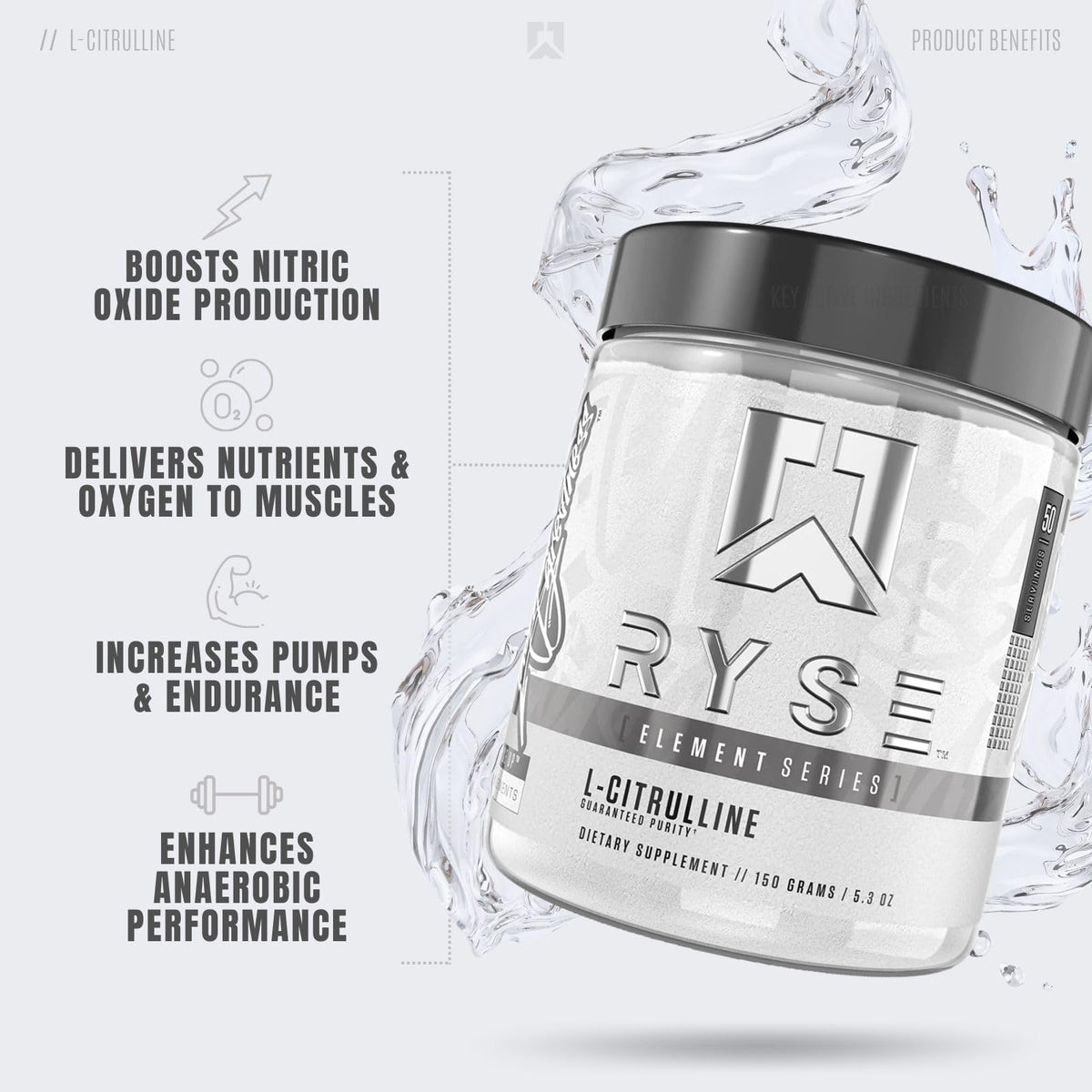 RYSE Up Supplements Element Series L-Citrulline Powder | Boost Nitric Oxide & Increase