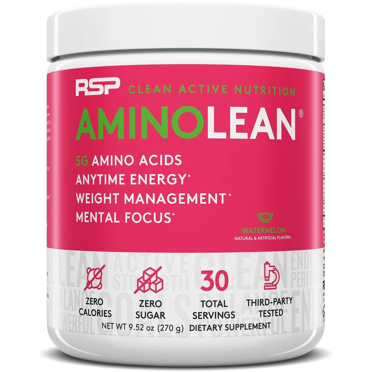 RSP NUTRITION AminoLean Pre Workout Energy (Watermelon 30 Servings) with TrueFit Protein Powder (Vanilla 2 LB)