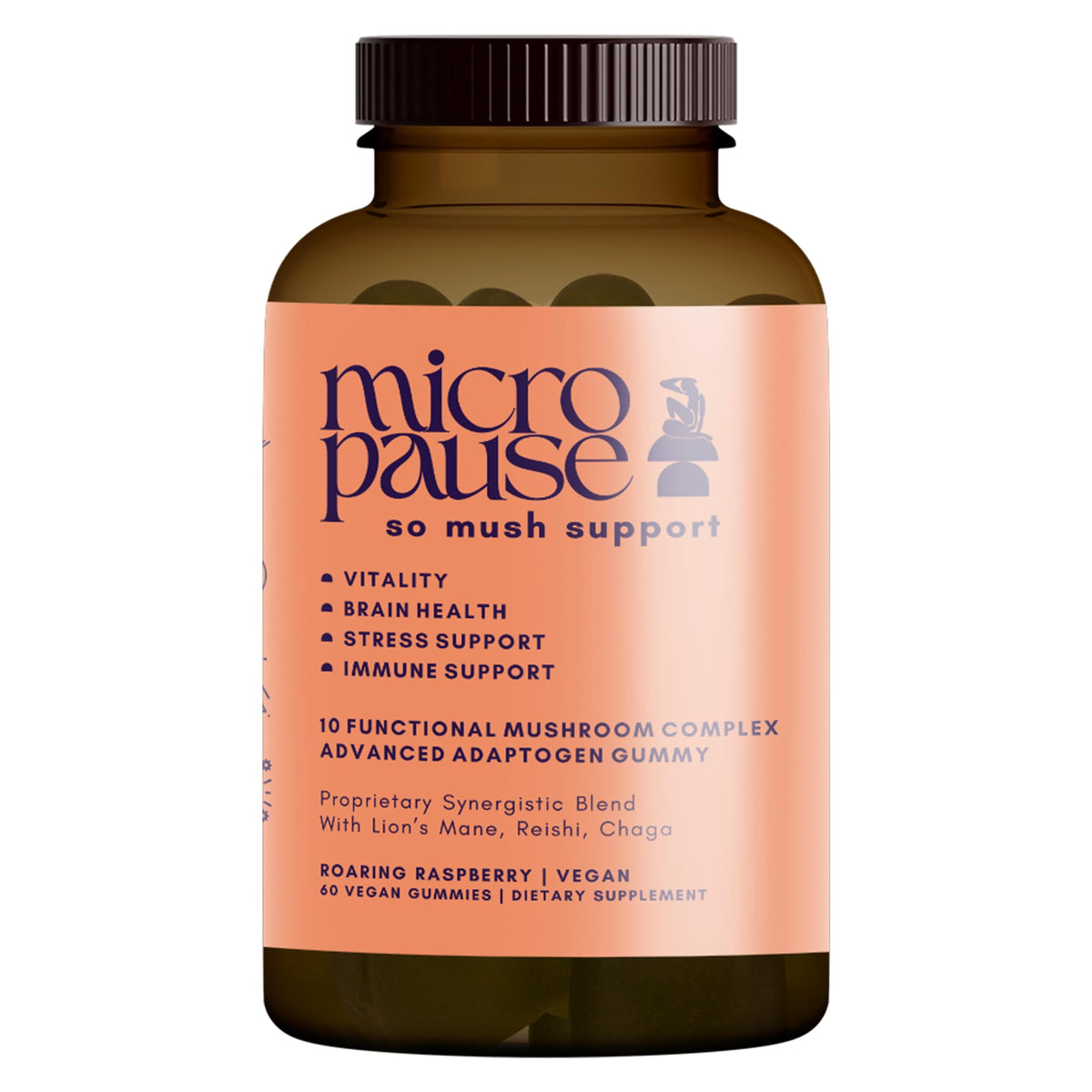 So Mush Support Hormone Free Gummies for Menopause - Supports Energy, Focus, Immunity,