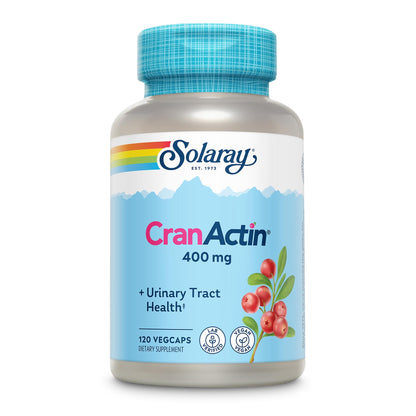 SOLARAY CranActin Cranberry Extract 400 mg - Cranberry Supplements for Women and Men - Bladder and Urinary Tract Health Support with Vitamin C - Vegan, 60-Day Guarantee, 120 Servings, 120 VegCaps
