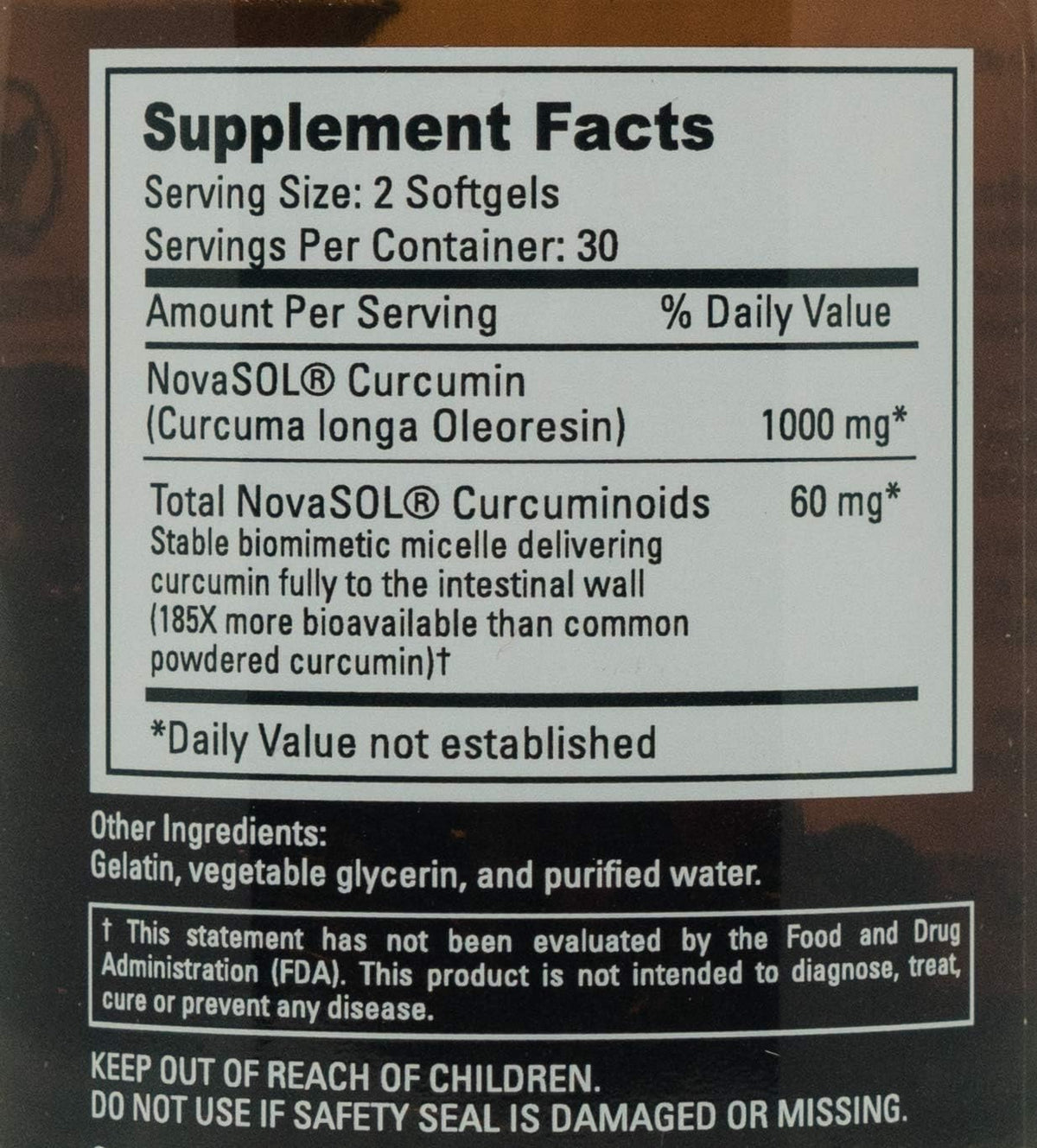 OptimaEarth Liquid Gold Curcumin with NovaSOL — High Absorption Turmeric Supplement, 60 Softgels