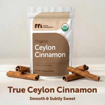 Micro Ingredients Organic Ceylon Cinnamon Powder, 8 oz | Sri Lanka Source | True Cinnamon for Spice & Seasoning | Great for Baking, Cooking, & Drinks | Additive Free, Non-GMO