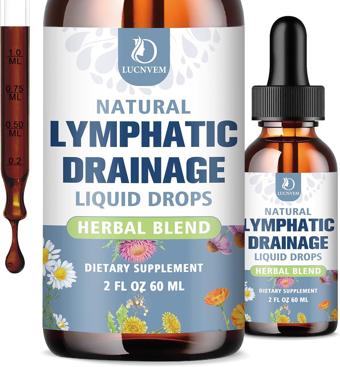 Liposomal Lymphatic Drainage Drops – 9 in 1 Organic Lymphatic Drainage Drops with Echinacea, Burdock Root, Dandelion, Milk Thistle for Lymphatic Health & Immune Support, Sugar Free, 2 Fl Oz