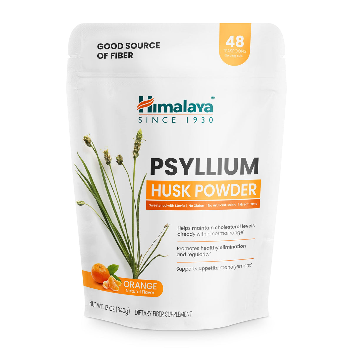 Himalaya Organic Psyllium Whole Husk Fiber Supplement,Unflavored,12 oz