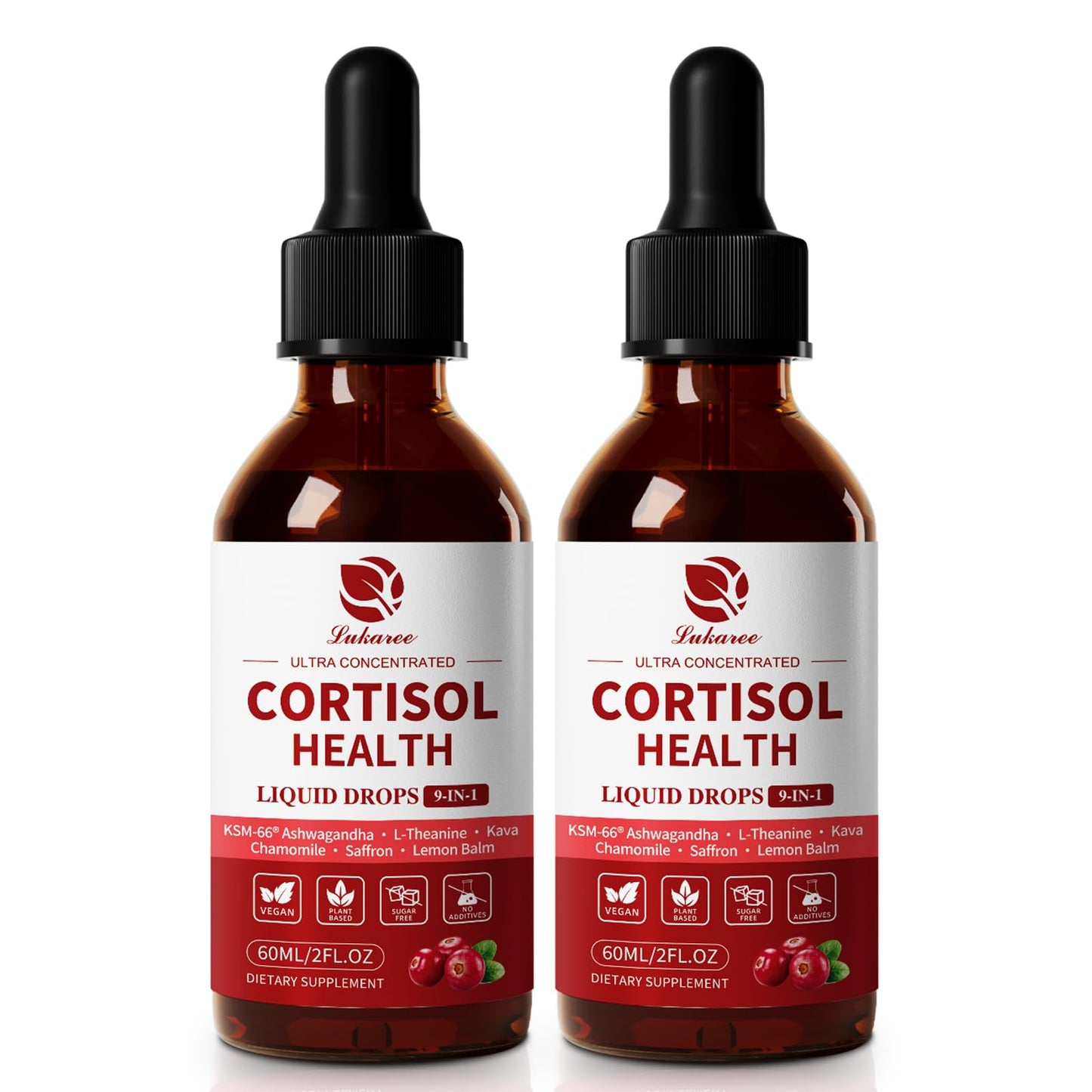 Cortisol Supplements for Women, Mood, Calm, Stress Balance, Hormone Harmony | 9 IN 1 Cortisol Reducer Liquid Drops with KSM-66® Ashwagandha, Kava, Lemon Balm, GMP Certified, 2 FL.OZ, Blueberry Flavor