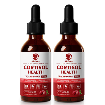 Cortisol Supplements for Women, Mood, Calm, Stress Balance, Hormone Harmony | 9 IN 1 Cortisol Reducer Liquid Drops with KSM-66® Ashwagandha, Kava, Lemon Balm, GMP Certified, 2 FL.OZ, Blueberry Flavor