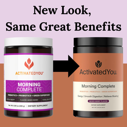 ACTIVATEDYOU Morning Complete Daily Wellness Greens Superfood Drink Mix for Gut Health w/Prebiotics, Probiotics, Antioxidants, Green Superfoods, 10 Billion CFUs, 30 Servings (Citrus)