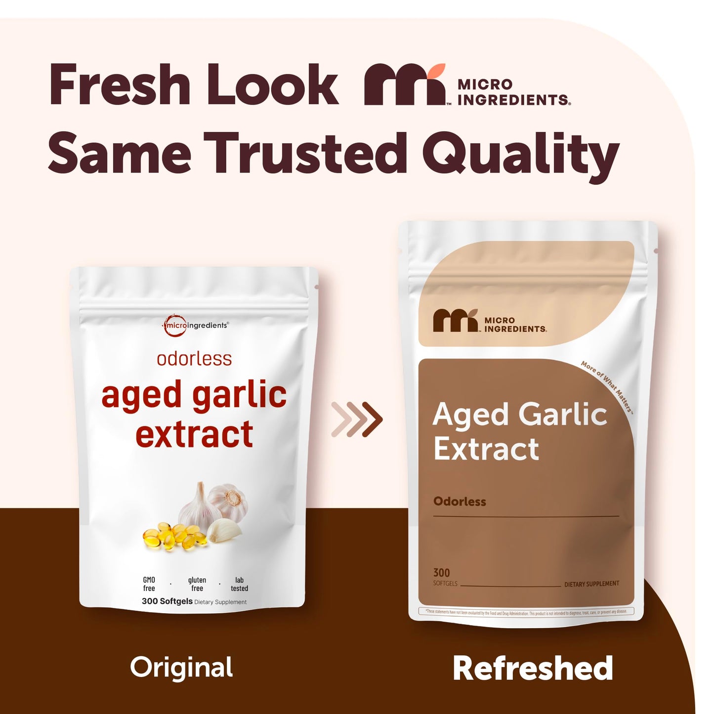 Micro Ingredients Odorless Garlic, 300 Softgels | 2 Years Aged Garlic Extract | Grown Allium Sativum Bulb | Natural Herbal Supplements | Non-GMO, Gluten Free