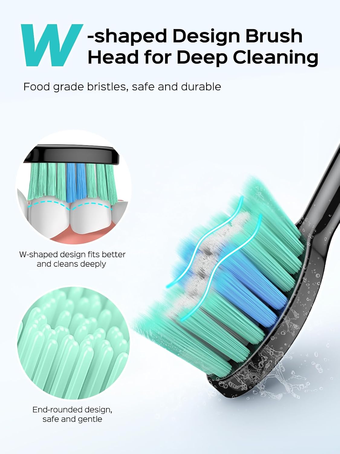 COSLUS Water Dental Flosser Tooth Pick: 10 Levels Smooth Control Portable Wireless Electric Toothbrush for Adults and Kids Rechargeable Black and Black